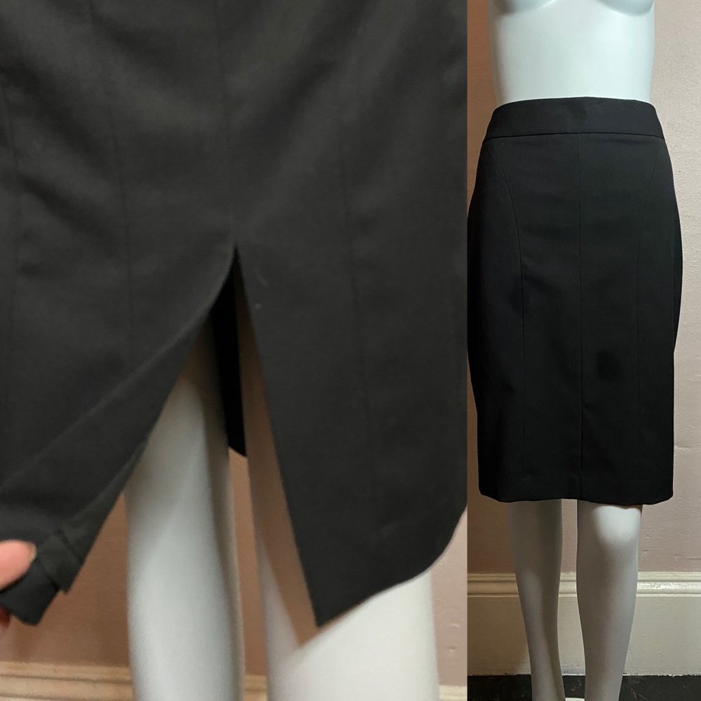 Black Pencil Skirt w body contouring seams size 8